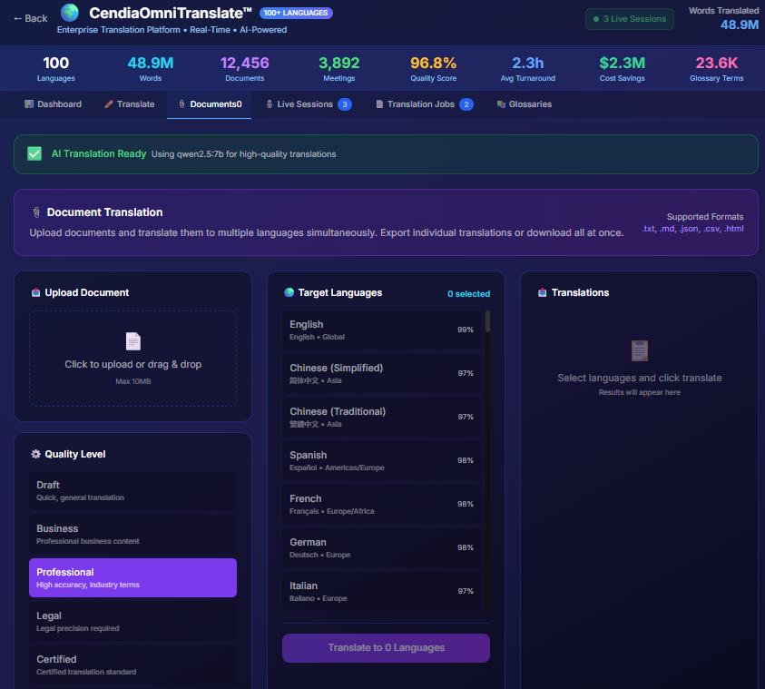 CendiaOmniTranslate - Enterprise Translation